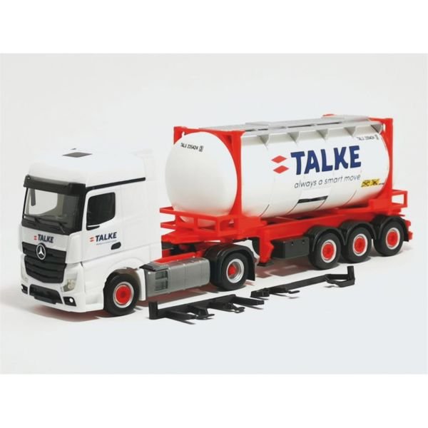 Herpa 316002 1/87 Ölçek, Mercedes-Benz Actros, Tanker Konteynerli TIR (Talke), Sergilemeye Hazır Model Araç