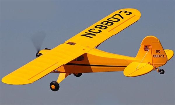 TopRC 067B Piper J3, Sarı, Brushless 700KV Motorlu, ESC, Işık Sistemi, Flaplı, Servolu, Kumandasız, Pilsiz Model Uçak