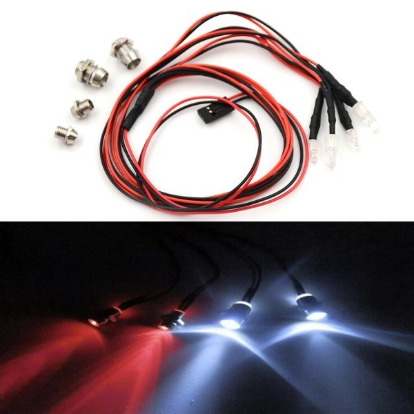 4 adet RC araba 4 adet RC Model Drift araba LED gece lambası 5mm ve 3mm farlar