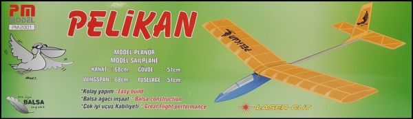 PM Model 2001 PELIKAN Planör, Çubuk Gövdeli, Demonte Serbest Uçuş Modeli