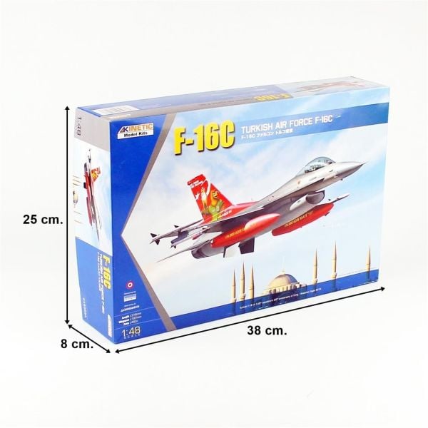 Kinetic K48069A 1/48 Ölçek, F-16C Türk (143 Filo 20.yıl özel şema) Savaş Uçağı, Plastik Model kiti