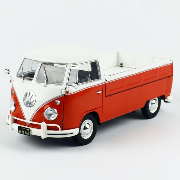 Solido 1806701 1/18 Ölçek 1950 Volkswagen T1 Pick Up, Turuncu/Beyaz, Sergilemeye Hazır Metal Araba Modeli