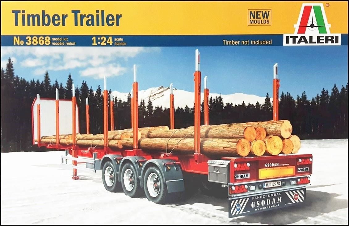 Italeri 3868S 1/24 Ölçek, Timber Trailer Tır Dorsesi, Plastik Model kiti