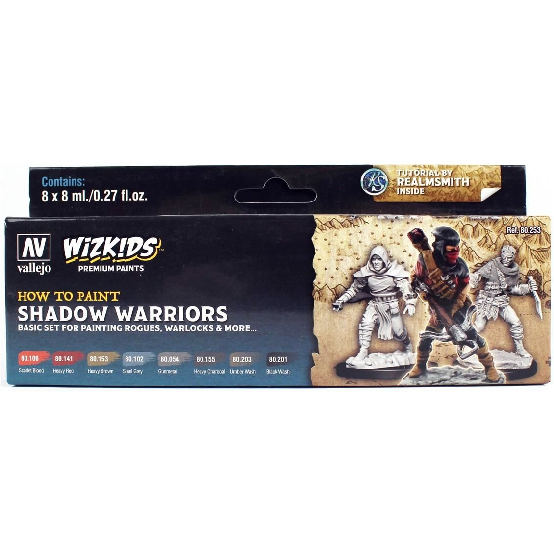 Vallejo 80253 8x8 ml. Shadow warriors, Wizkits Serisi Model Boyası Seti