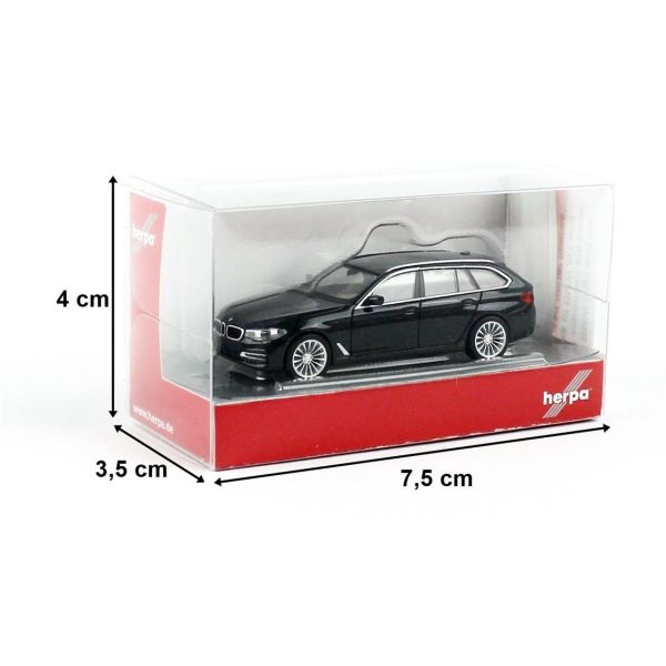 Herpa 430708-003 1/87 Ölçek, BMW 5 Touring, Siyah, Sergilemeye Hazır Model Araç