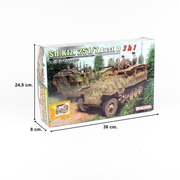 Dragon 6223 1/35 Ölçek, Sd.Kfz. 251/7 Ausf. D (3 in 1) Personel Taşıyıcı, Plastik Model kiti