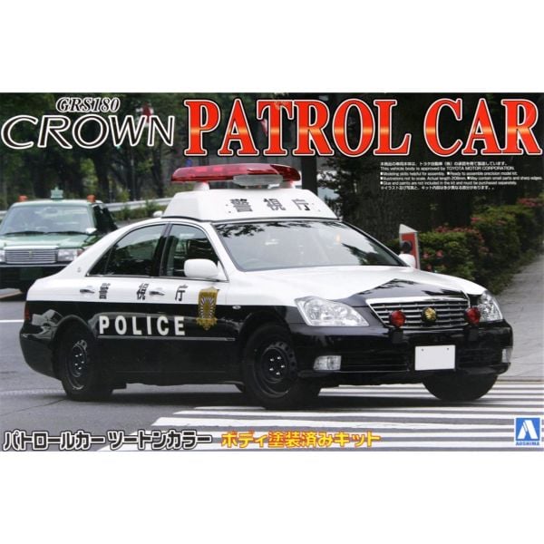 Aoshima 00303 1/24 Ölçek, 18 Crown Police Car Metropolitan Police, Plastik Model kiti