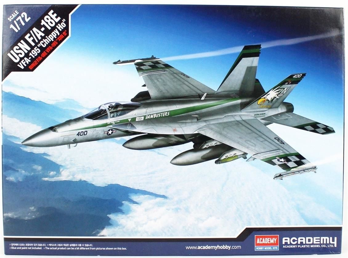 Academy 12565 1/72 Ölçek, USN F/A-18E (VFA-195 Chippy Ho) Savaş Uçağı, Plastik Model kiti