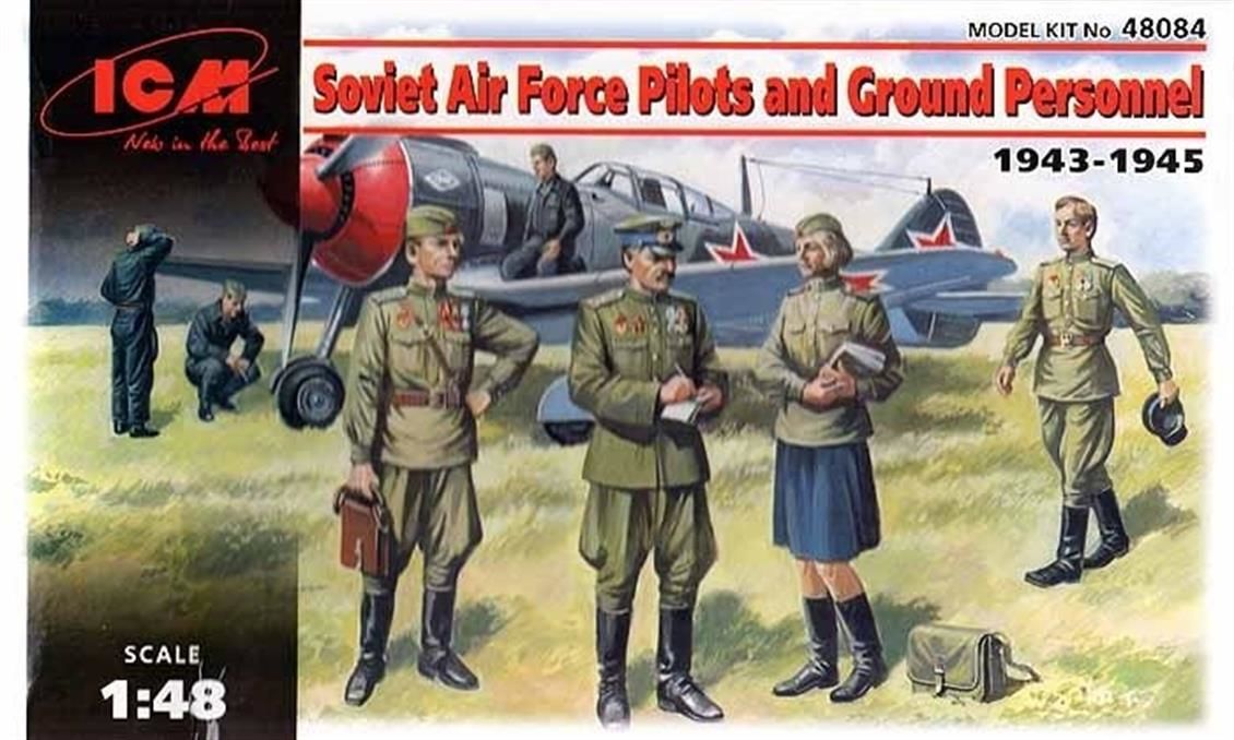 ICM 48084 1/48 Ölçek, Soviet Air Force Pilots and Ground Pers