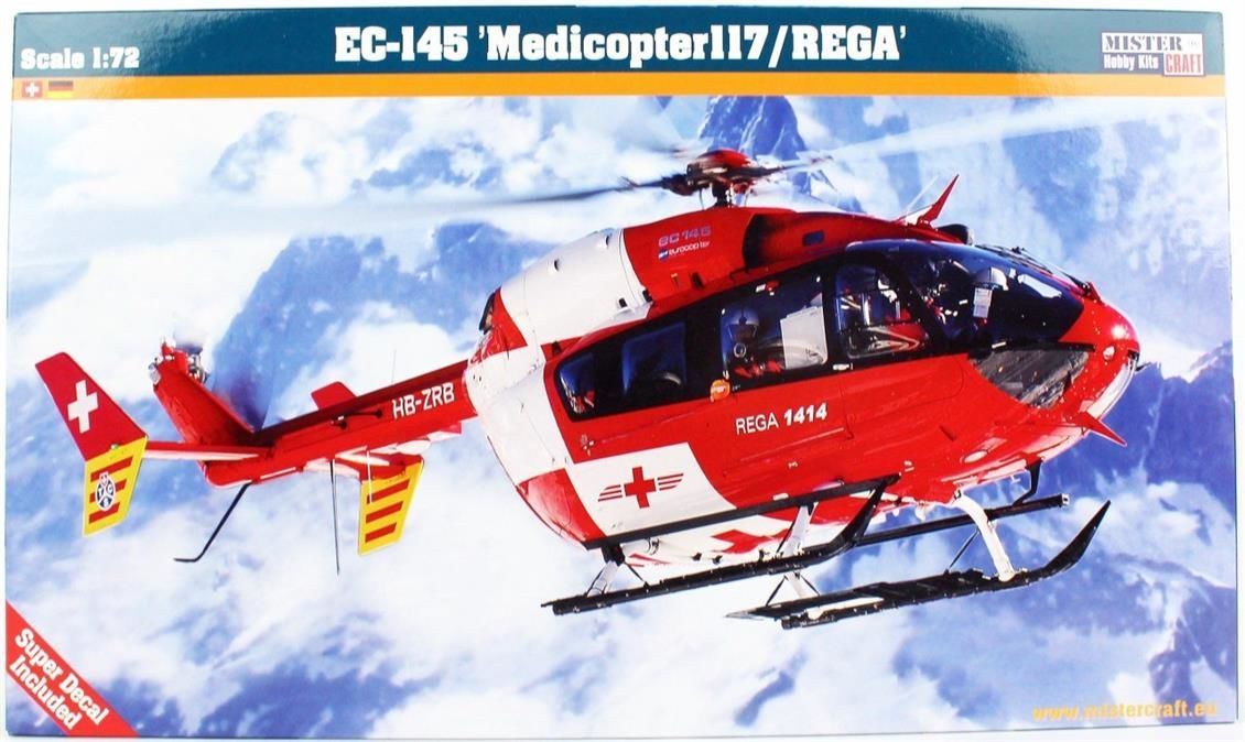 Mistercraft F031 1/72 Ölçek, EC-145 Medicopter 117 (Rega) Çok Amaçlı helikopter, Plastik Model kiti