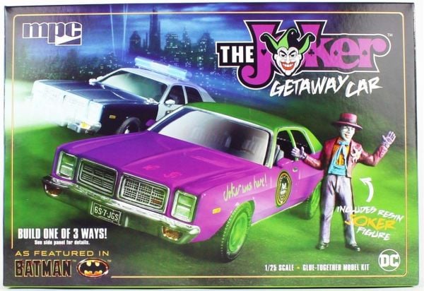 MPC 890 1/25 Ölçek, Batman The Joker Getaway Car Dodge Monaco w/Joker Figure, Plastik Araba Maketi