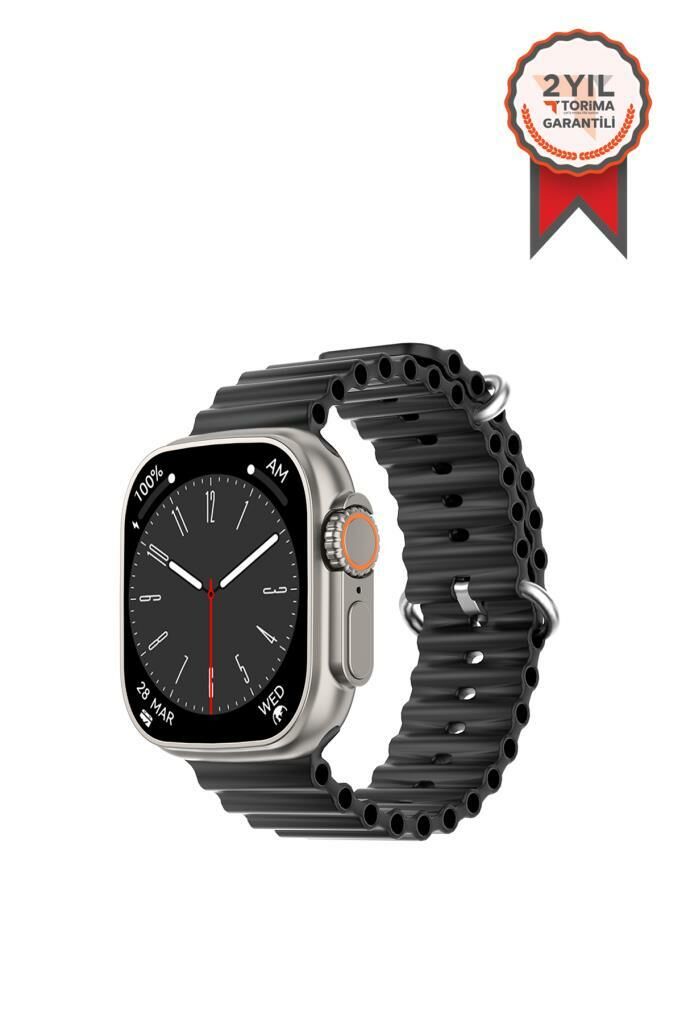 Dtno1 DT8+ Ultra Plus 49Mm 2.0 Inç NFC Özellikli BT Çağrı Destekli Akıllı Saat Siyah