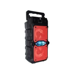 KTS-1096 Kırmızı Taşınabilir Kablosuz Bluetooth Hoparlör-Karaoke Hoparlör 3 Inç x 2 LED Işık
