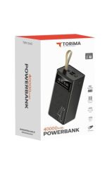 Torima Hızlı Şarj Özellikli Dijital Göstergeli 40.000 Mah Powerbank Siyah