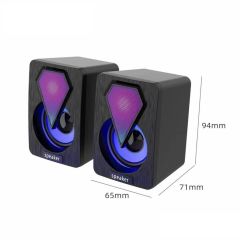 Torima Işıklı Bilgisayar Hoparlörü 1+1 Ses Sistemi 3.5mm Jack Girişli Multimedia Usb Speaker D-04