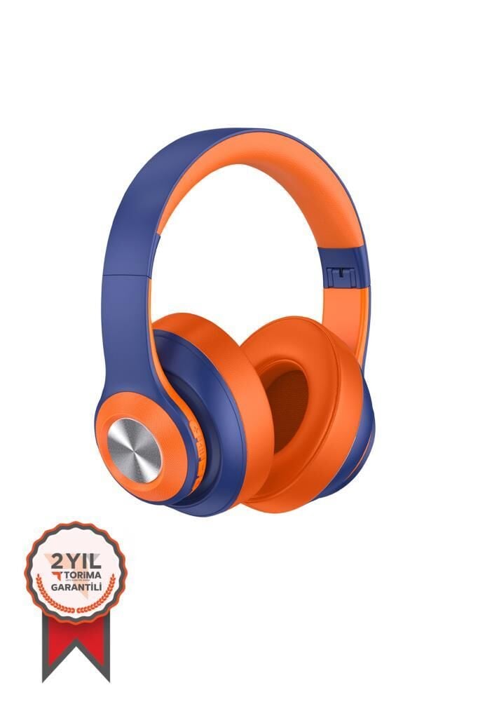 TORİMA SN-85 Kablosuz Kulaklık Bluetooth 5.1 Turuncu-Lacivert