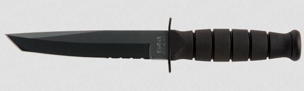 KA-BAR 1255 SHORT SIYAH TANTO SERR BICAK