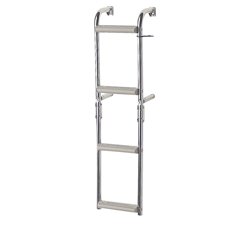 Foldable Ladder,Inox 316,1+2 steps,for narr.transom,90?