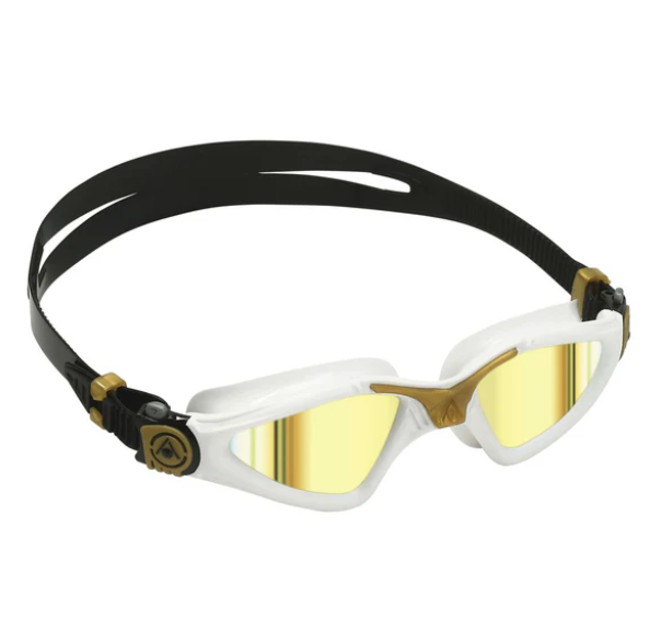 Aquasphere Kayenne Titanyum Aynalı Lens Gold Beyaz Yüzücü Gözlüğü