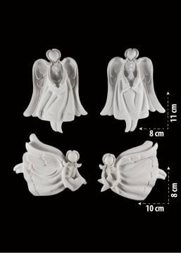 Da 115 - 4'Lü Melek Kızlar Ham Polyester Obje