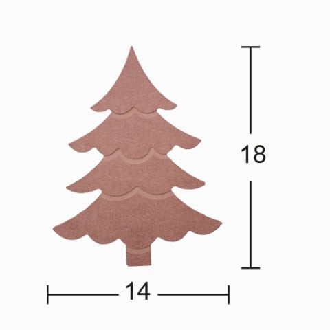 H 132 Yılbaşı Çam Ağacı 18 Mm Ayakta Duran Ahşap Dekor