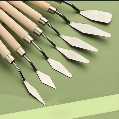 Metal Spatula 7 Li Çelik Ekonomik Set