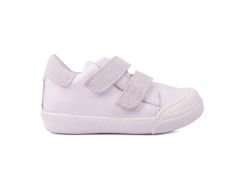 Sporty-2 Cırtcırtlı Beyaz Sneaker Unisex Hakiki Deri Çocuk Ayakkabısı
