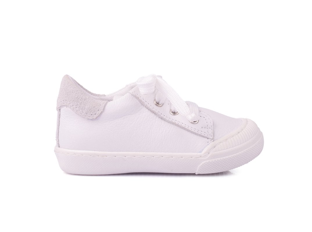 Sporty-2 Bağcıklı Beyaz Sneaker Unisex Hakiki Deri Çocuk Ayakkabısı