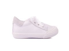 Sporty-2 Bağcıklı Beyaz Sneaker Unisex Hakiki Deri Çocuk Ayakkabısı