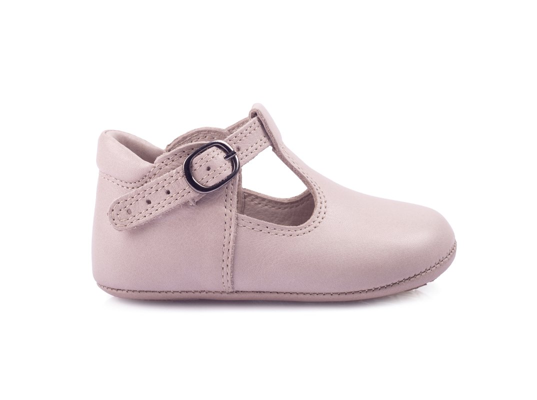 Little George Taş Rengi Tokalı Unisex Hakiki Deri İlk Adım Çocuk Ayakkabısı