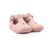 Little Heart Pudra Tokalı Unisex Hakiki Deri İlk Adım Çocuk Ayakkabısı