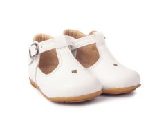 Little Heart Unisex Hakiki Deri Beyaz Çocuk Ayakkabısı