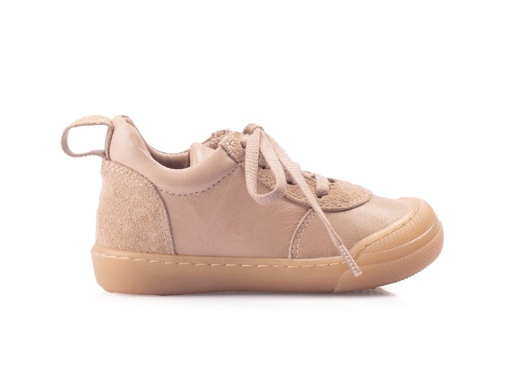 Speedy Bağcıklı Açık Kahverengi Sneaker Unisex Hakiki Deri Çocuk Ayakkabısı