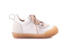 Speedy Bağcıklı Beyaz Sneaker Unisex Hakiki Deri Çocuk Ayakkabısı