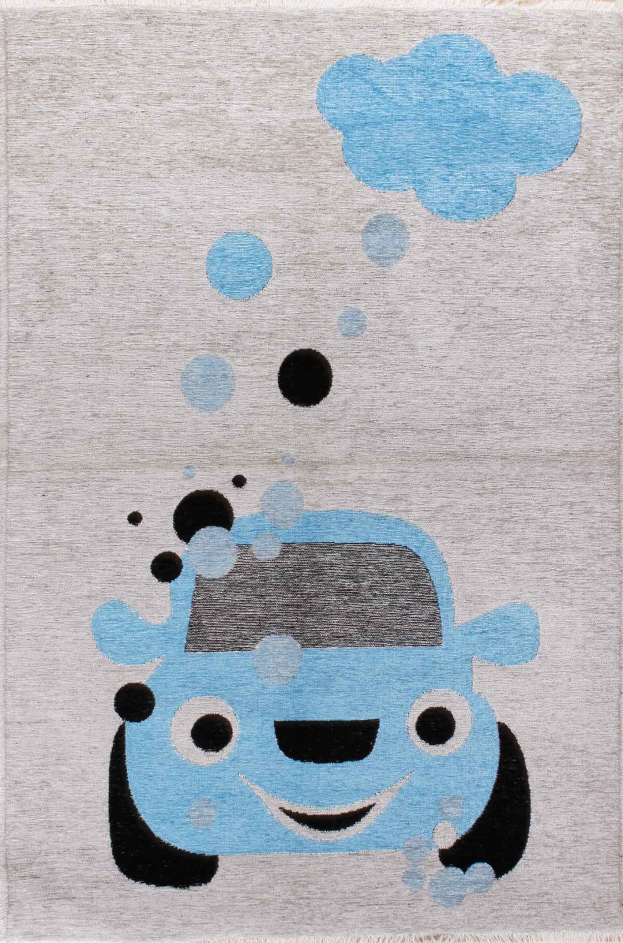Mavi Araba Desenli Çocuk Halısı