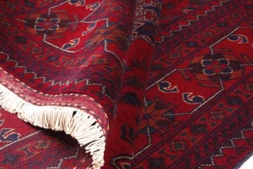 Mozaik Desenli Kırmızı Afgan Halısı