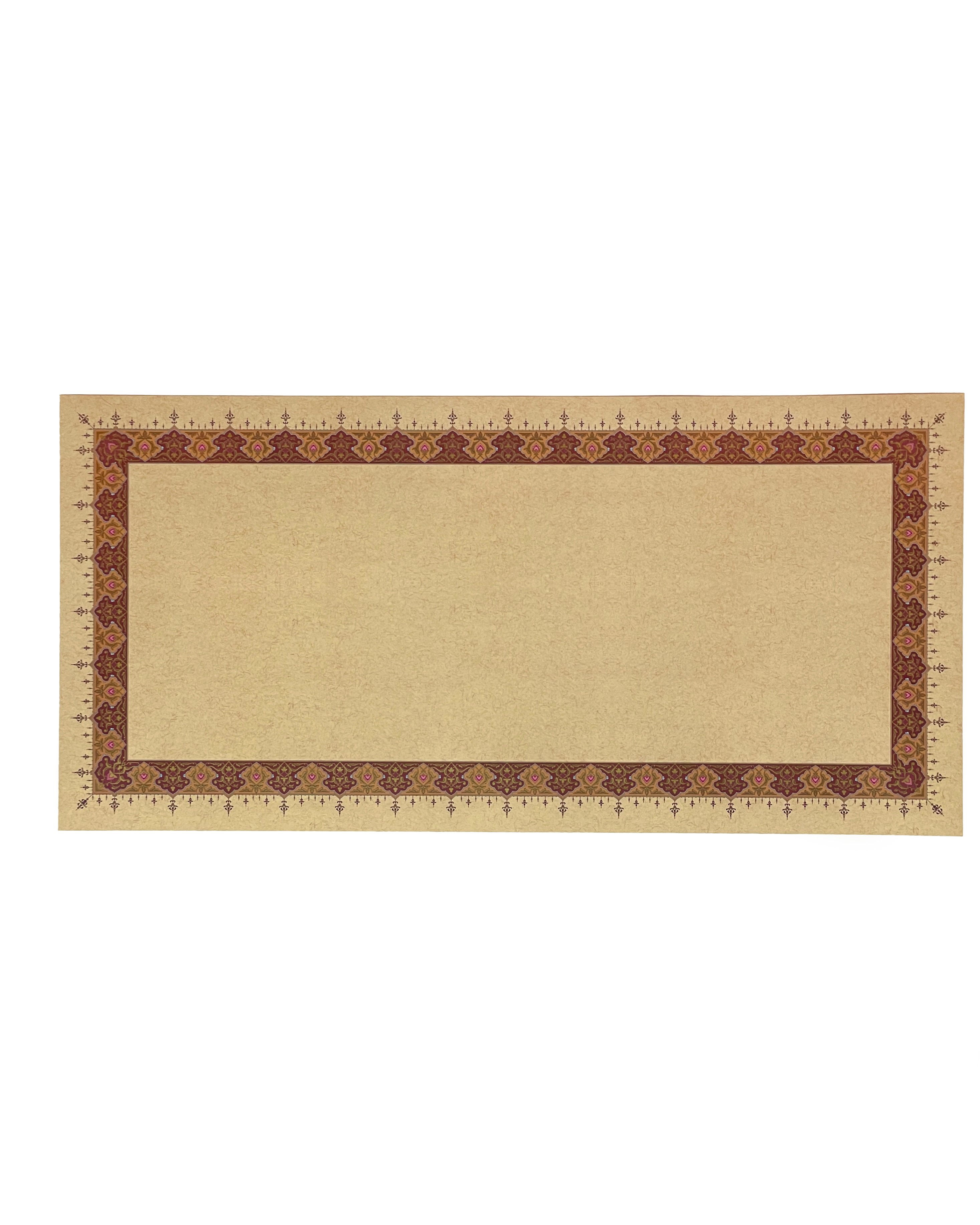 Tezhipli İçi Boş -16 Mohamad Badawi Alktifani 33x68 Cm Tıpkı Basım (BORDO - GOLD YALDIZ)