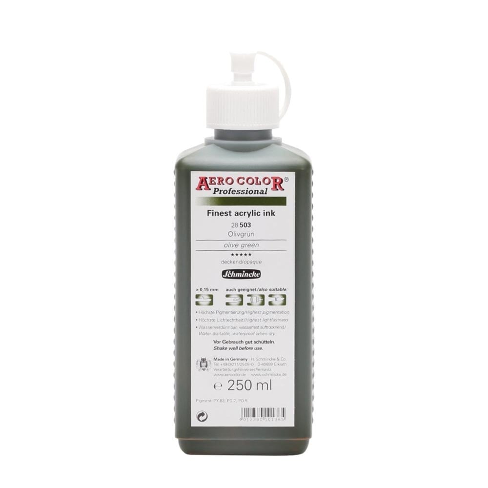 Schmincke Aerocolor Akrilik Mürekkep 250 ml 503 Olive Green