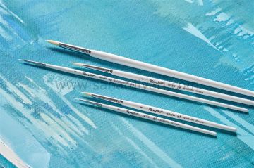 ROUBLOFF synthetic 1B12W No:7 Beyaz sentetik yuvarlak fırça-uzun saplı