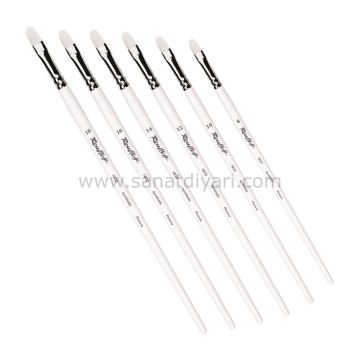 ROUBLOFF synthetic 1B32W No:4 Beyaz sentetik fırça-oval uçlu- uzun saplı