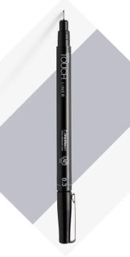 0,3 mm Siyah Shinhanart Touch Liner Teknik Çizim Kalemi