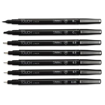 7 Li Siyah Shinhanart Touch Liner Teknik Çizim Kalemleri Seti