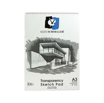 Alex Schoeller Eskiz Blok Transparan Spiralli 50/55gr A3 30 Yaprak ALX 863