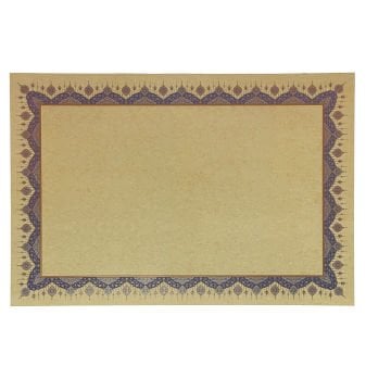 Tezhipli İçi Boş -20 Mohamad Badawi Alktifani 48x68 Cm Tıpkı Basım (COBALT - GOLD YALDIZ - EFLATUN)