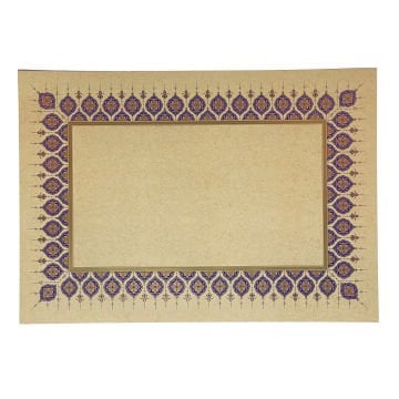 Tezhipli İçi Boş -21 Mohamad Badawi Alktifani 48x68 Cm Tıpkı Basım (COBALT - GOLD YALDIZ)