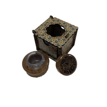 Yosof Abzar İran Ahşap Hokka Kutulu