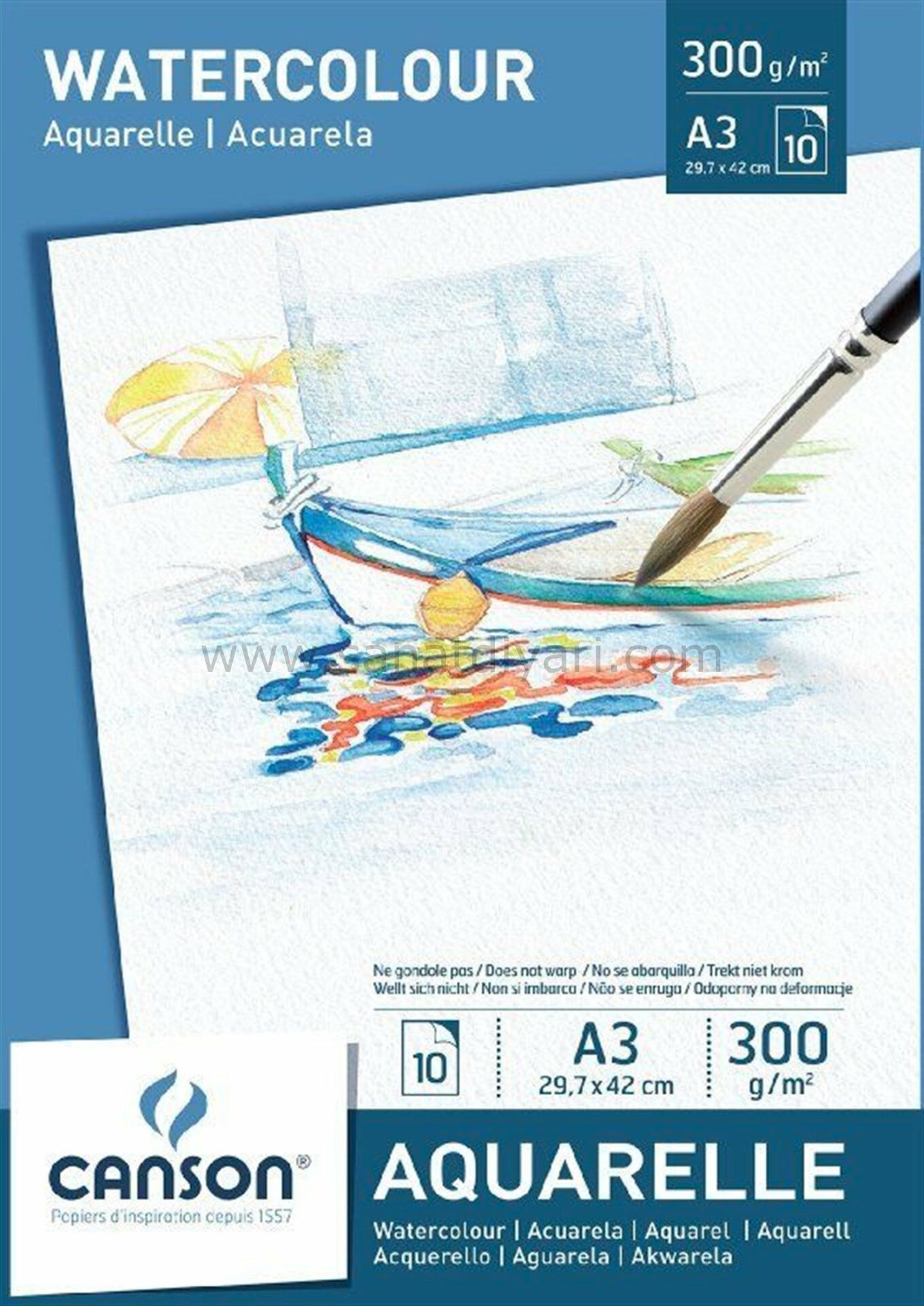 Canson Aquarelle 300 gr - A3 - 10 Yaprak