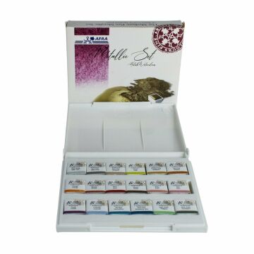 Afra Artists Water Colours Sulu Boya Yaldız Seti Medium Pan / Orta Boy Tablet 18'Li
