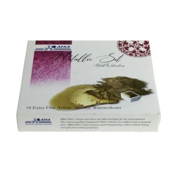 Afra Artists Water Colours Sulu Boya Yaldız Seti Medium Pan / Orta Boy Tablet 18'Li