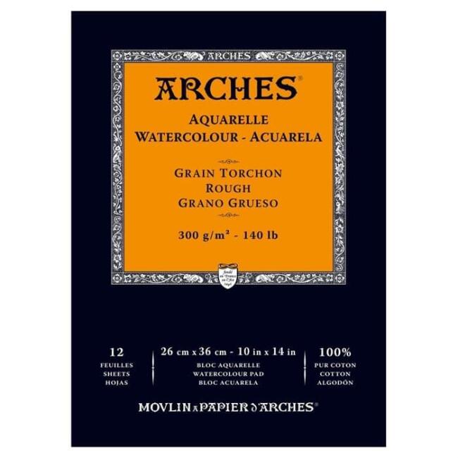 Arches Sulu Boya Kağıdı Rough Grano Grueso 300gr 26x36 cm 12 Yp